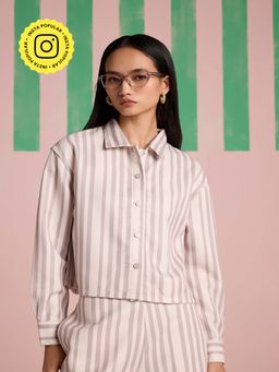 Muvazo - Sienna Streak Overlap Mauve Shirt