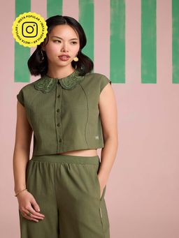 Muvazo - Eden Thread Dobby Green Shirt