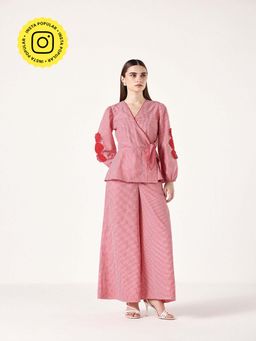 Muvazo - Red Vichy Check Co-Ord (Set of 2)