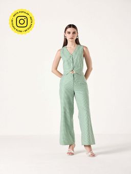 Muvazo - Green Tartan-Twist Co-Ord (Set of 2)