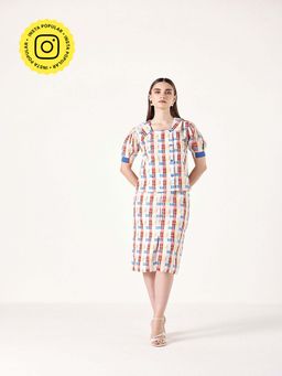 Muvazo - Multi-Colour Game - Grid Linen Co-Ord (Set of 2)