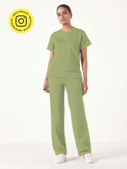 Muvazo - Green Mini Grid Jacquard Co-Ord (Set of 2)