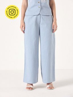 Muvazo - Blue Rosaline Striped Pant