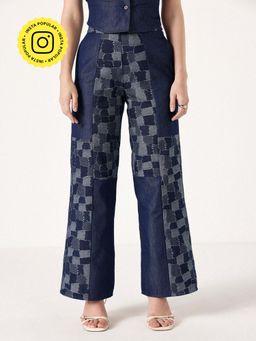 Muvazo - Navy Blue Denim Sculpt Pant