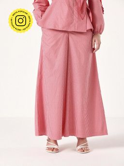 Muvazo - Red Vichy Check Palazzo