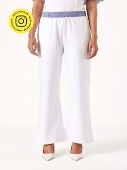 Muvazo - White Luna Solid Pant