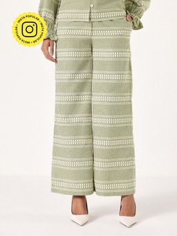 Muvazo - Green Gingham Oasis Checks Pant