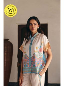 Muvazo - Fleur Frame Boxy Printed Shirt