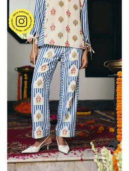 Muvazo - Blue Verona Printed Pant