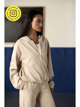 Muvazo - Neutral Weave Hoody Jacket