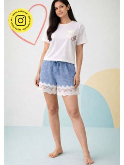 Muvazo - Love Pop White Pure Cotton Round Neck T-shirt