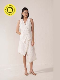 Muvazo - Minimal Midi Muse Off White Top With Skirt Co-Ords