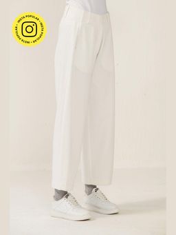 Muvazo - Cloud line High-Rise White Pant