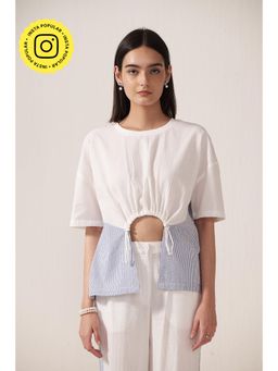 Muvazo - White Crisp Embroidered Top