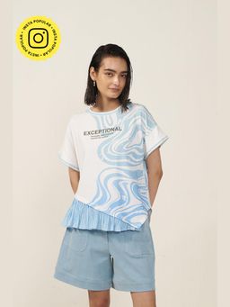 Muvazo - White Azure Wave Fusion Top