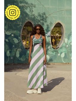 Muvazo - Varsity Swing Multicolor Maxi Dress