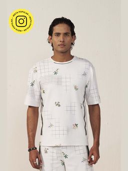 Muvazo - Blossom Grid White Tshirt