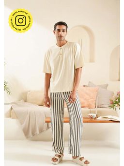 Muvazo - Aureon Henley Beige T-Shirt