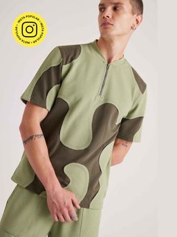 Muvazo - Go- Crazy Cut Olive T-shirt