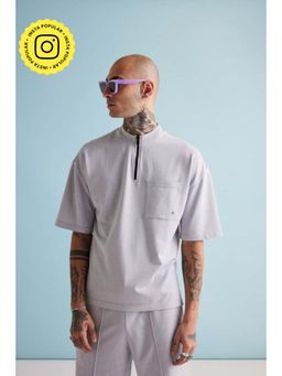 Muvazo - Dapper Zip-Up Grey T-shirt