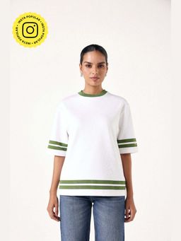 Muvazo - Green 'Lit Oversized Unisex White T-shirt
