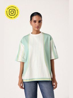 Muvazo - Sporty Strike Oversized Green T-shirt