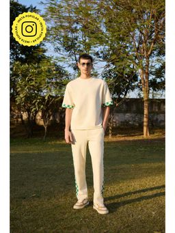 Muvazo - Off White Cotton Solid/Plain Co-Ord Sets