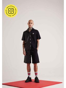 Muvazo - Black Polyester Solid/Plain Co-Ord Sets