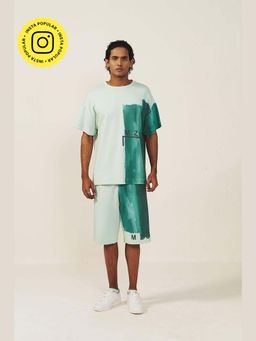 Muvazo - Green Cotton Colorblock Co-Ord Sets