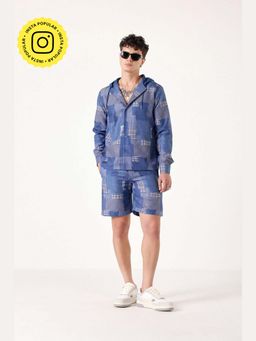 Muvazo - Blue Linen Checks Co-Ord Sets
