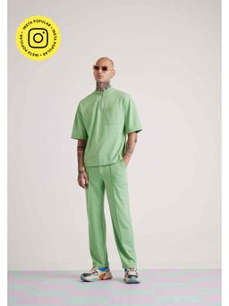 Muvazo - Green Cotton Solid/Plain Co-Ord Sets