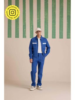 Muvazo - Blue Denim Solid/Plain Co-Ord Sets