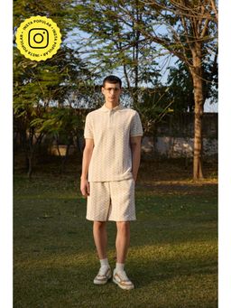 Muvazo - Beige Cotton Textured Co-Ord Sets