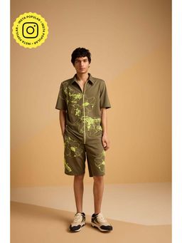 Muvazo - Green Cotton Floral Co-Ord Sets