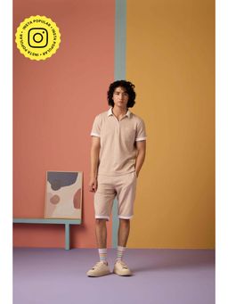 Muvazo - Beige Cotton Textured Co-Ord Sets