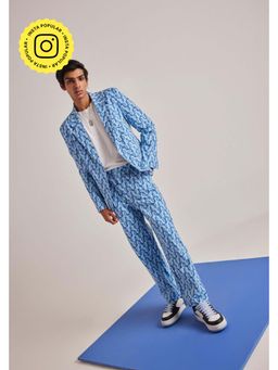 Muvazo - Blue Polyester Printed Co-Ord Sets
