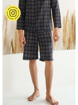 Muvazo - Black Pure Cotton Regular Checks Pants