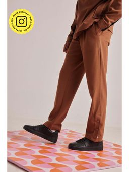 Muvazo - Brown Urban Vogue Rib'Bed Pant