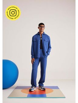 Muvazo - Blue Cotton Solid Co-Ord Set