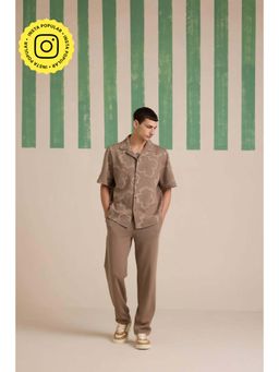 Muvazo - Brown Cotton Floral Co-Ord Sets