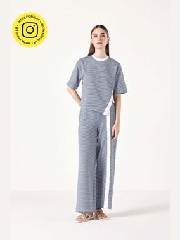 Muvazo - Blue Jacquard Textured Co-Ords Sets
