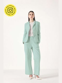 Muvazo - Blue Cotton Textured Co-Ords Sets