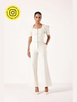 Muvazo - White Cotton Stripes Co-Ords Sets