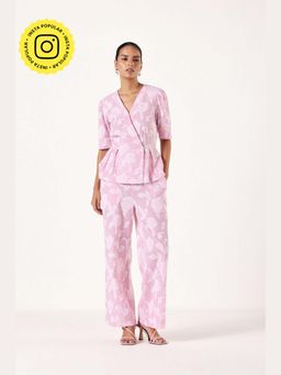 Muvazo - Pink Cotton Floral Co-Ords Sets