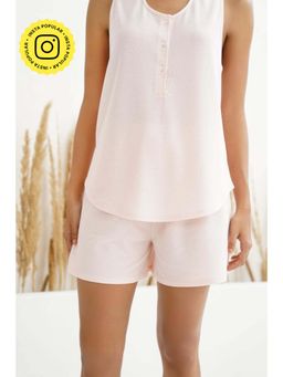 Muvazo - White Pure Cotton Relaxed Solid Shorts