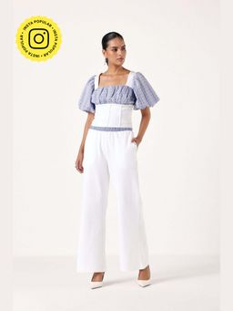 Muvazo - White Cotton Printed Co-Ords Sets