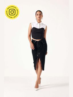 Muvazo - Black Cotton Solid/Plain Co-Ords Sets
