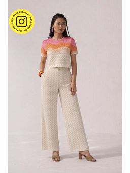 Muvazo - Beige Cotton Ombre Co-Ords Sets