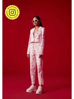 Muvazo - Pink Polyester Printed Co-Ords Sets