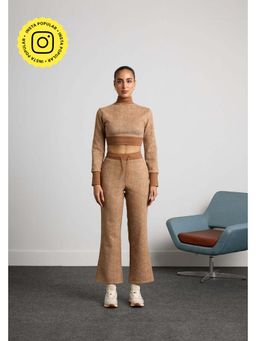 Muvazo - Brown Suede Solid/Plain Co-Ords Sets